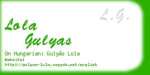 lola gulyas business card